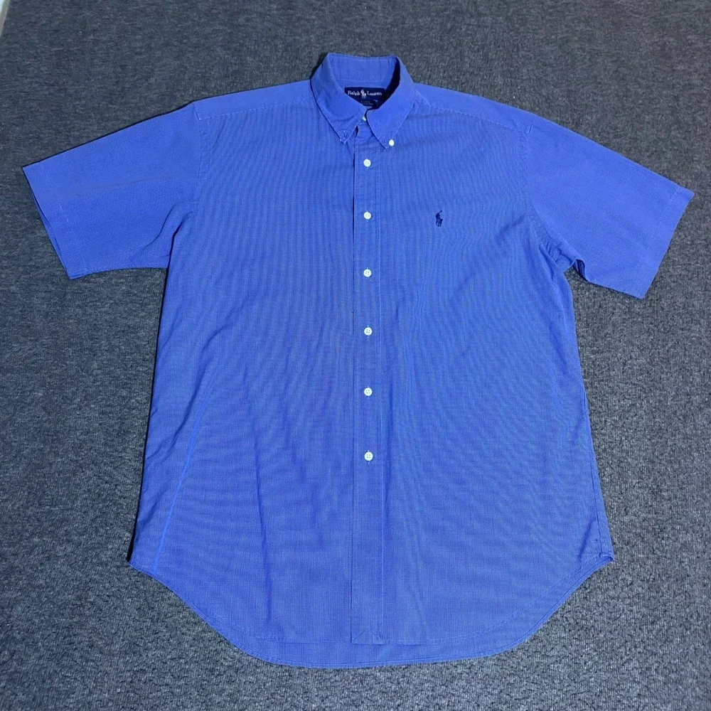 Lot of 2 Polo Ralph Lauren Blake Mens Medium Short Sleeve Button Down Shirts